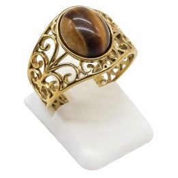 Anillo Acero Inox. OJO TIGRE